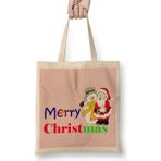 Humuts Yılbaşı Yeni Yıl Konseptli Merry Christmas Noel Baba 01 Bez Çanta