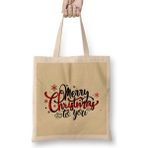 Humuts Yılbaşı Yeni Yıl Konseptli Merry Christmas To You Bez Kadın Günlük Çanta