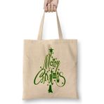 Humuts Yılbaşı Yeni Yıl Konseptli Merry Christmas Tree Bez Kadın Günlük Çanta