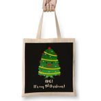 Humuts Yılbaşı Yeni Yıl Konseptli Omg Its My 1st Christmas Bez Kadın Günlük Çanta
