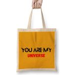 Humuts You Are My Unıverse Bts Army Gift Bez Uzun Saplı Açık Bej Rengi Çanta