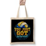 Humuts You Just Got Served Volleyball Player Serve Pun Bez Uzun Saplı Açık Bej Rengi Çanta