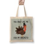 Humuts You Only Like Me For My Breasts Funny Thanksgiving 01 Bez Kadın Günlük Çanta