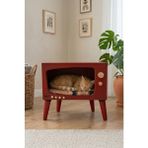 HunCar Cosmoss Dekoratif Ahşap Tv Kedi Evi Retro Purple Red - Kırmızı