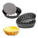 Hundnsney 6 Adet Yumurta Tart Kalıpları, 3 İnç Mini Tart Tavaları Çıkarılabilir Alt, Cupcake Kek Muffin Kalıp Teneke Pan Pişirme Aracı