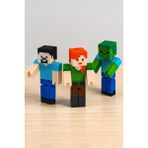 Hunga Minecraft Figür Seti - Steve, Zombi ve Alex 3 Parça PLA Materyal ile Dayanıklı Tasarım