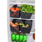 Hünkar Concept 4 Adet Buzdolabı Sepeti Dolap Içi Düzenleyici Sepet Plastik Organizer Banyo Mutfak Düzenleyici Siyah