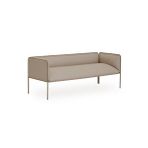 Hunt Mobilya Hando 190x72x73 CM Kahverengi Kumaş Üçlü Ofis Kanepesi