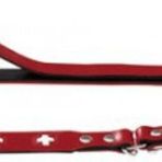 HUNTER Ayarlanabilir köpek tasması SWISS, renk: kırmızı/siyah, yumuşak sığır derisi, İsviçre haçı, şık görünüm, 3 kademeli ayarlama imkanı, konforlu, Alman malı, Boyut: 18/200