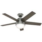 Hunter Fan Stile Mat Gümüş 117 cm Aydınlatmalı Uzaktan Kumandalı Tavan Vantilatörü