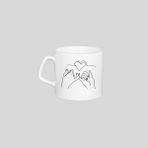 Hunters Black Illustrated Lineart Hand Valentine's Day Mug Tasarımlı Afilli Beyaz Kupa Bardak
