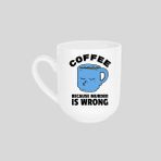 Hunters Coffe Temalı Oval Beyaz Kupa Bardak