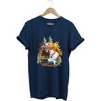 Hunting Avcılık Çulluk ve English Pointer Av Köpeği Baskılı Regular Fit T-Shirt - Lacivert