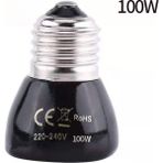 Huoxun Shop A 100W Tarzı 60X60 220V Uzak Kızılötesi Isıtma Lambası Siyah Seramik E27 Pet Isıtıcı Ampul Tavuk Kaplumbağa Kertenkele Sürüngen Işık (Yurt Dışından)