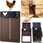 Huoxun Shop A Gri Stil Yeni Otomatik Tavuk Kapısı Işık Sensörlü Kapı Açacağı Ev Çiftliği Yetiştirme Pratik Tavuk Evcil Hayvan Köpek Kapısı (Yurt Dışından)