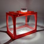Huoxun Shop A Kırmızı Stil Pembe Işık Lechong Mini Balık Tankı Işıklı Fişe Gerek Yok Küçük Dövüş Balığı Tankı Ev Ofis Koltuk Masaüstü Akvaryum Kaplumbağa Tankı (Yurt Dışından) - Akvaryum aksesuarları