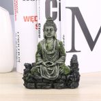 Huoxun Shop A Reçine Süs Kayası Taş Heykeli Akvaryum Dekorasyonu Balık Tankı Buddha Oturan Heykel Terrarium Süs Eşyası (Yurt Dışından) - 1