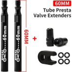 Huoxun Shop C 60 Mmsiyah Entegre Stil Muqzı Resta Valve Extender Bisiklet Clincher Lastik Çıkarılabilir Valf Iç Lastik Uzatma Valfı ile Anahtar (Yurt Dışından) - Beyaz - 1