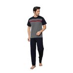 Huq Moda Moon Gri Bordo Pamuklu Pijama Takımı, 2XL, moon pijama, gri bordo, erkek