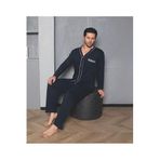 Huq Moda Pijama Takımı, M, poplin, Lacivert, erkek