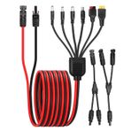 HUQUZN Güneş Paneli Uzatma Kablosu Kiti, 16AWG 1 ila 6 Bölücü Güneş Kablosu ve 14AWG Y-Şube Paralel Güneş Konnektörü XT60'a Anderson DC7909 DC6530 DC5521 DC35135 Taşınabilir Güç İstasyonu Kamp için