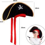 Huramarketing Çocuk Boy Kadife Jack Sparrow 45x16 cm Denizci Korsan Şapkası