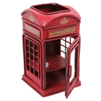 Huramarketing Dekoratif Metal Londra Telefon Kulübesi Çerçeveli Kalemlik