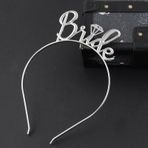Huramarketing Gümüş Renk Bride Yazılı Metal Gelin Tacı
