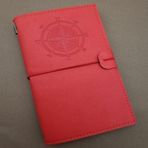 Huramarketing Hediyelik Pusula Tasarımlı Kırmızı Deri Defter