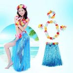 Huramarketing Luau Aloha Mavi Havaii Partisi Etek Taç ve Bileklik Seti