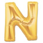 Huramarketing N Harf Altın Renk 40 inç Folyo Balon