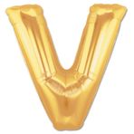 Huramarketing V Harf Altın Renk 40 inç Folyo Balon