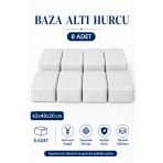 Hurç Seti Fermuarlı Çizgili Baza Altı Hurcu Yorgan Battaniye Kıyafet Saklama Organizeri 8'Li