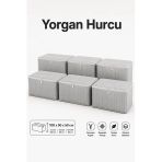 Hurç Seti Fermuarlı Yorgan Battaniye Kıyafet Saklama Hurcu Çizgili Baza Altı Dolap İçi Organizer 6'Lı
