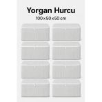 Hurç Seti Fermuarlı Yorgan Battaniye Kıyafet Saklama Hurcu Çizgili Baza Altı Dolap İçi Organizer 8'Li