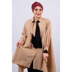 Hürrem Bone 1456-16 Bordo Sandy Kumaş Taşlı Pratik Hazır Geçmeli Tesettür Bone
