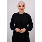 Hürrem Bone 1456_06 Pudra Sandy Kumaş Taşlı Pratik Hazır Geçmeli Tesettür Bone