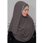 Hürrem Bone 1850_10 Vizon Şifon Taşlı Pratik Hazır Geçmeli Malezya Şal
