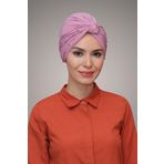 Hürrem Bone 1870_18 Gül Kurusu Sandy Kumaş Boncuklu Pratik Dolama Tesettür Bone