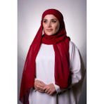 Hürrem Bone 2001_16 Bordo Şifon Çapraz Pratik Hazır Geçmeli Bone Şal