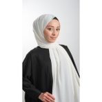 Hürrem Bone 202103_27 Ekru Medine İpeği Sade Düz Klasik Şal