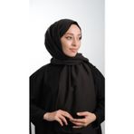 Hürrem Bone 202105_01 Siyah Pamuk Caz Sade Düz Klasik Şal