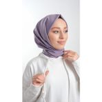 Hürrem Bone 202105_28 Lila Pamuk Caz Sade Düz Klasik Şal