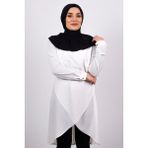 Hürrem Bone 2101-01 Siyah Sandy Arkadan Çıtçıtlı Geçmeli Eşarp