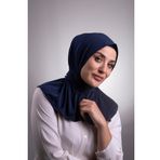 Hürrem Bone 2101-02 Lacivert Sandy Arkadan Çıtçıtlı Geçmeli Eşarp