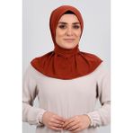 Hürrem Bone 2101-05 Kiremit Sandy Arkadan Çıtçıtlı Geçmeli Eşarp