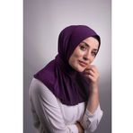 Hürrem Bone 2101-07 Mürdüm Sandy Arkadan Çıtçıtlı Geçmeli Eşarp