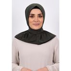 Hürrem Bone 2101-09 Haki Sandy Arkadan Çıtçıtlı Geçmeli Eşarp