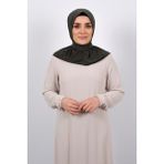 Hürrem Bone 2101-09 Haki Sandy Arkadan Çıtçıtlı Geçmeli Eşarp