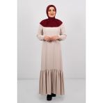 Hürrem Bone 2101-16 Bordo Sandy Arkadan Çıtçıtlı Geçmeli Eşarp